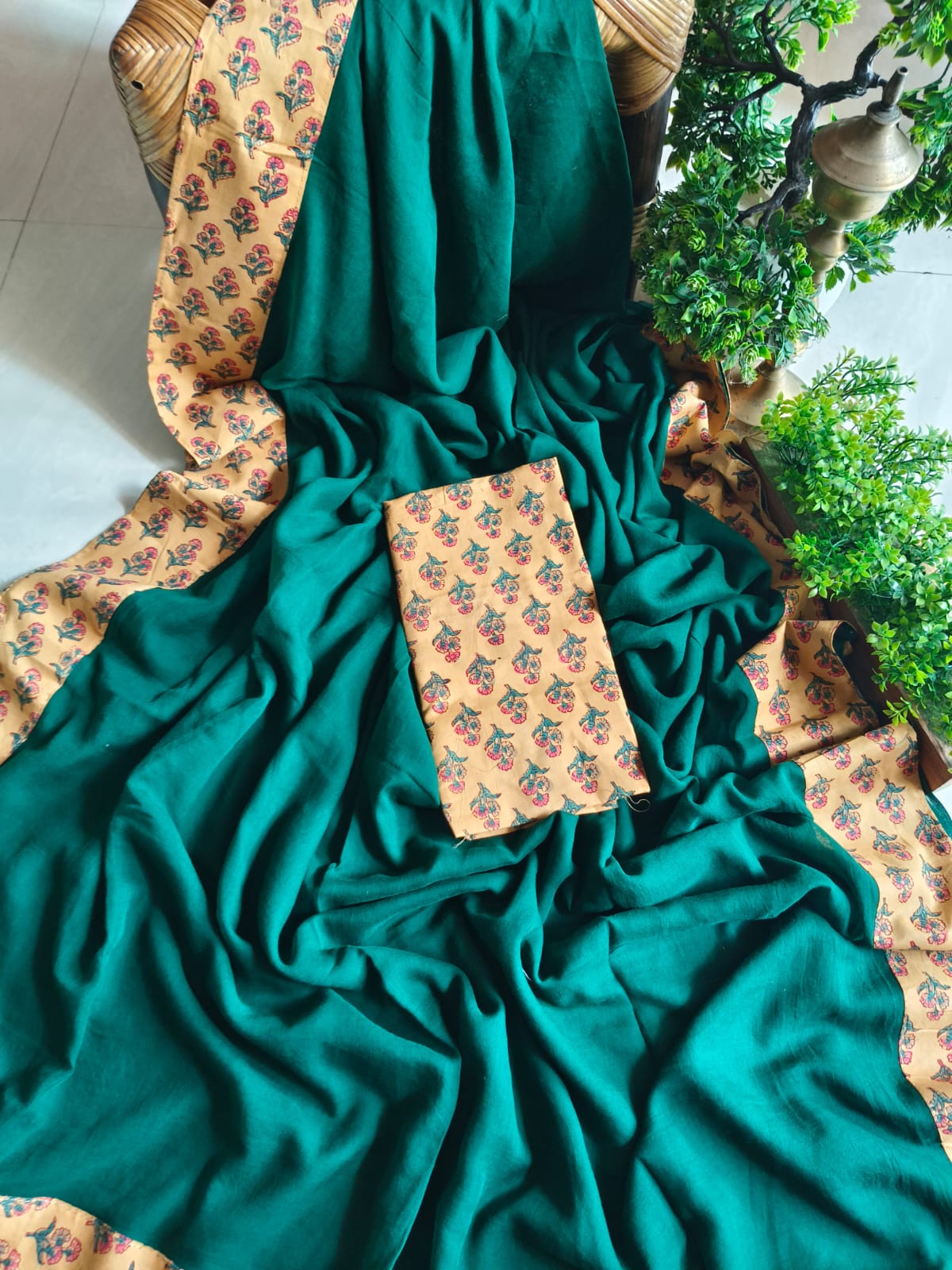 Handwoven Bagru Mulmul (Saree)