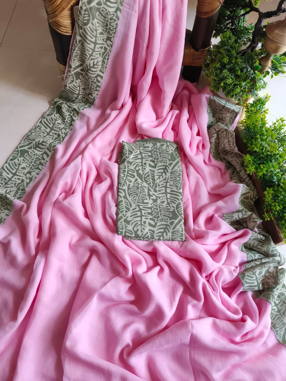 Handwoven Bagru Mulmul (Saree)