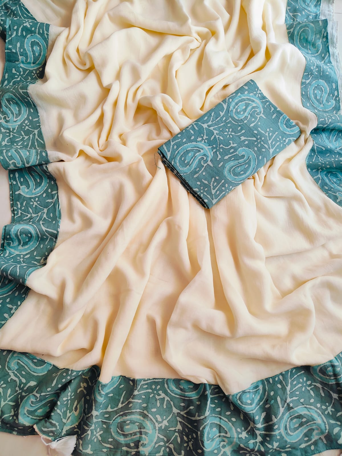 Handwoven Bagru Mulmul (Saree)