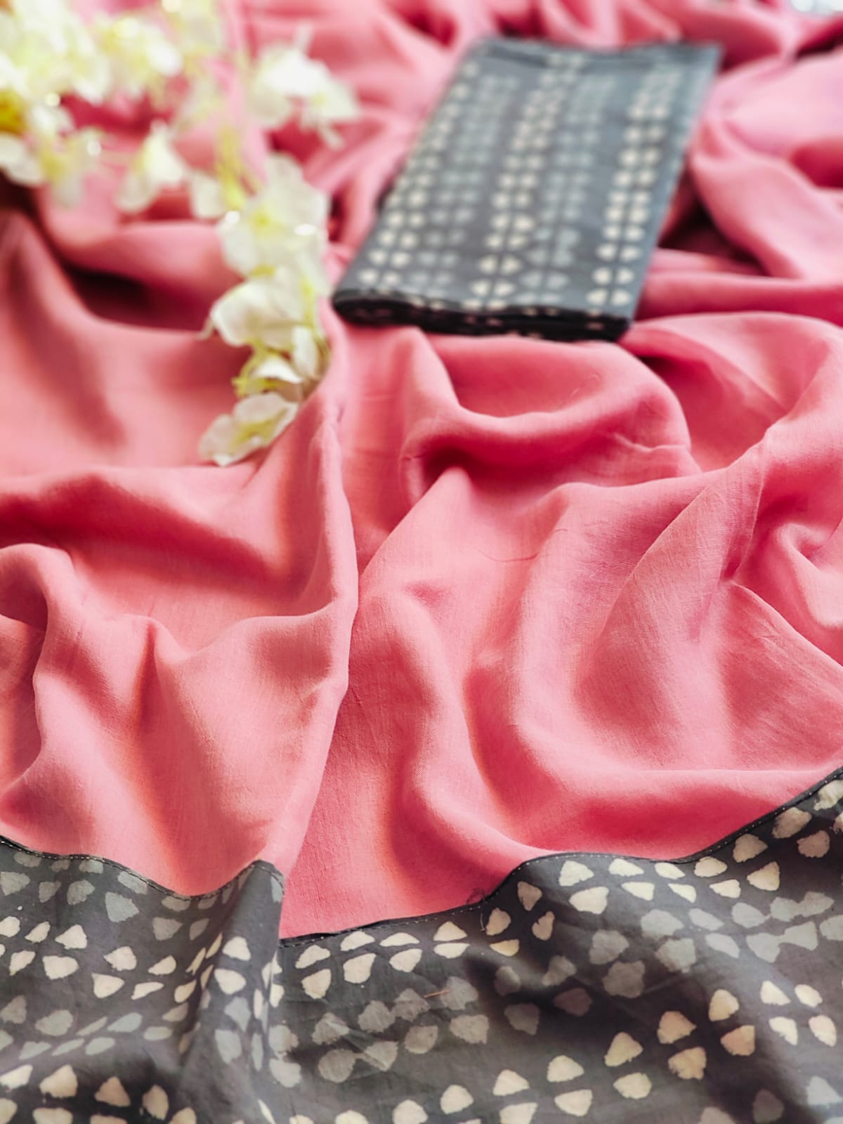 Handwoven Bagru Mulmul (Saree)