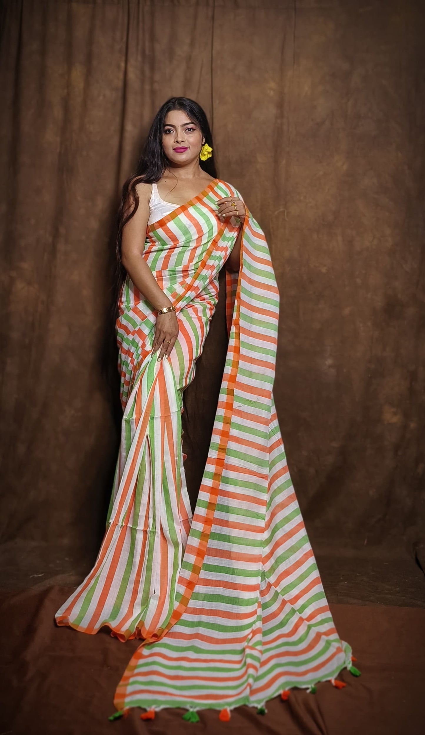 Tri Colors of India Khadi (Saree)