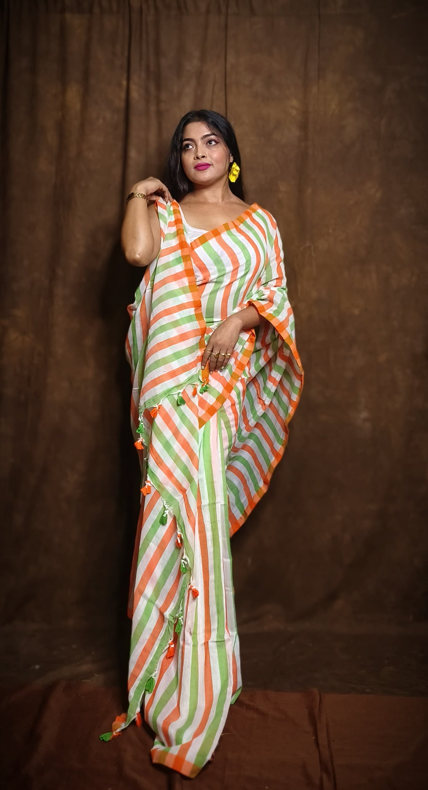 Tri Colors of India Khadi (Saree)