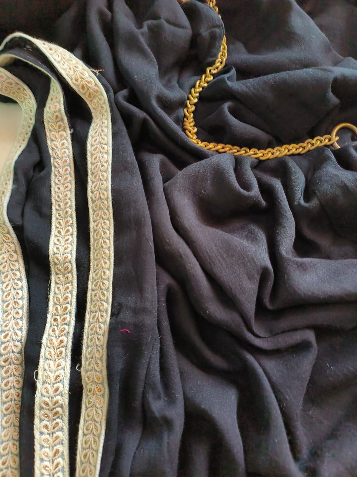 Designer Lace Mul Cotton (Saree)