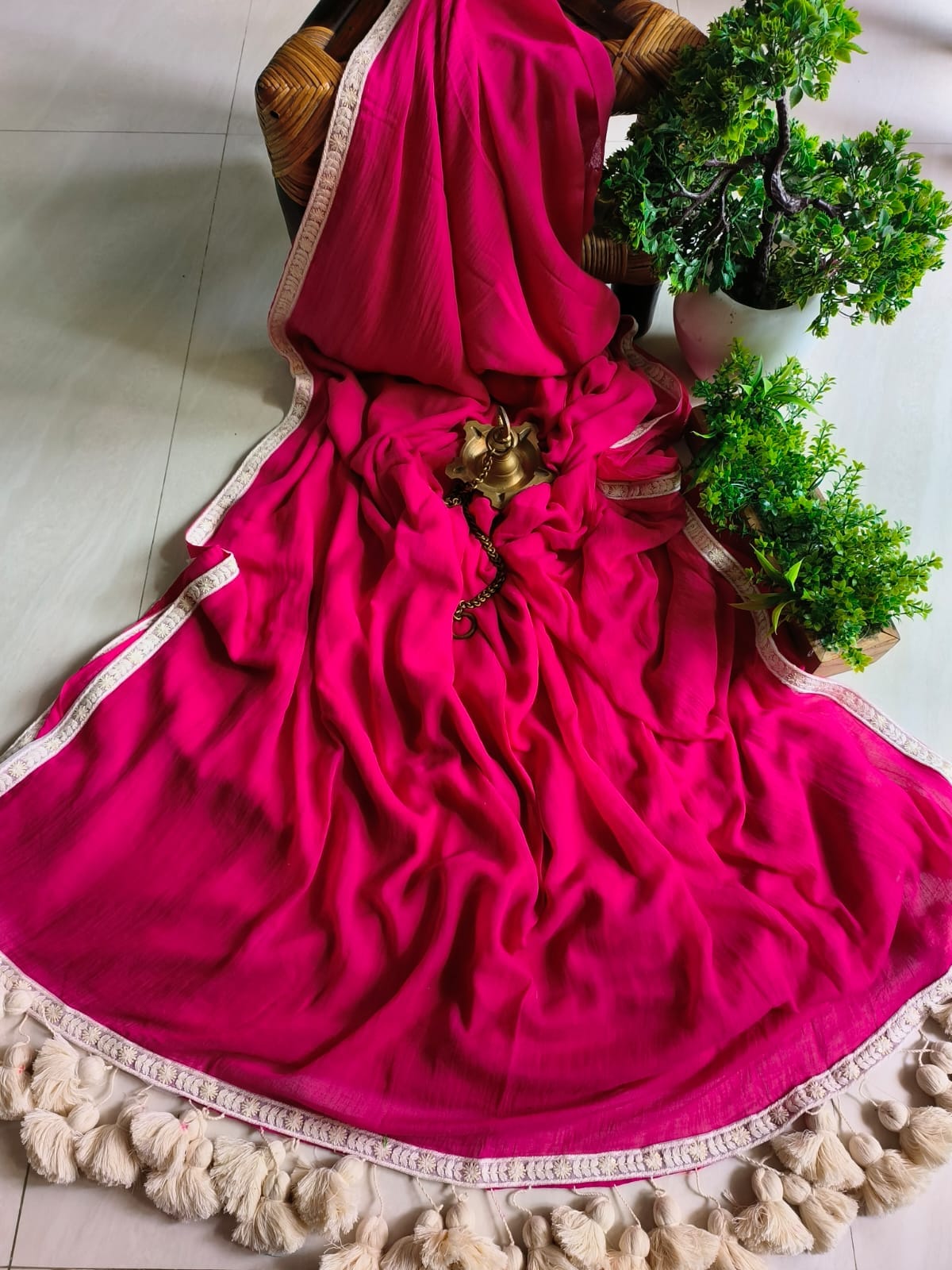 Designer Lace Mul Cotton (Saree)