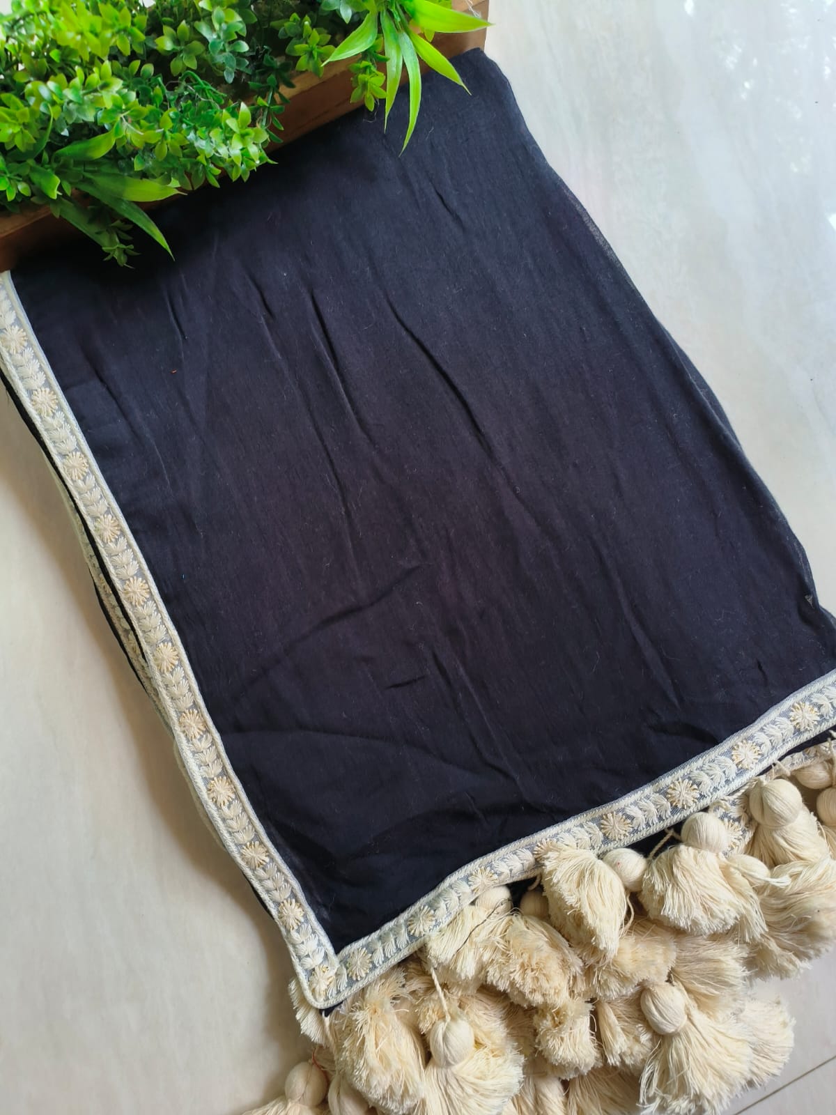 Designer Lace Mul Cotton (Saree)