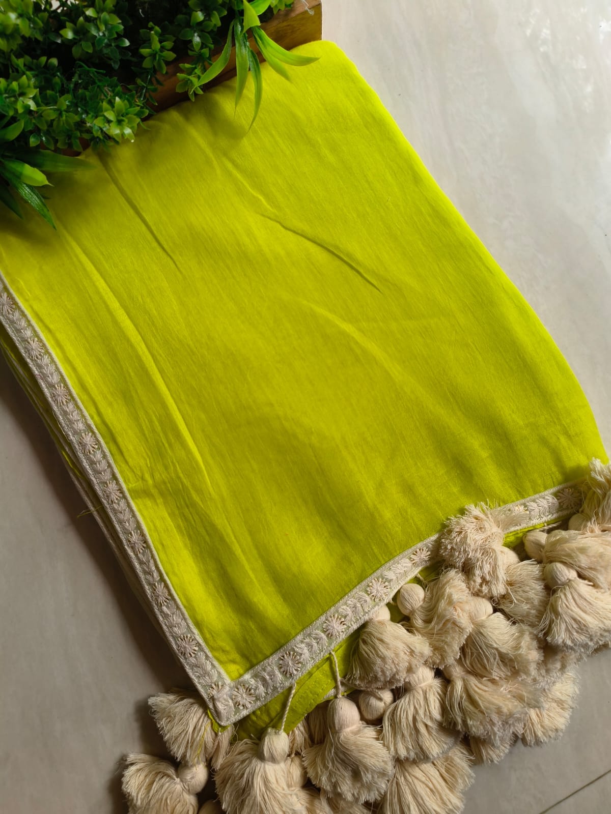 Designer Lace Mul Cotton (Saree)