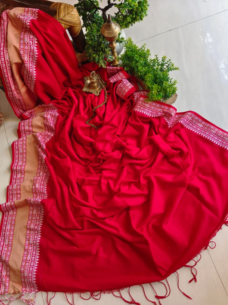 Mini Temple Mulmul Cotton (Saree)