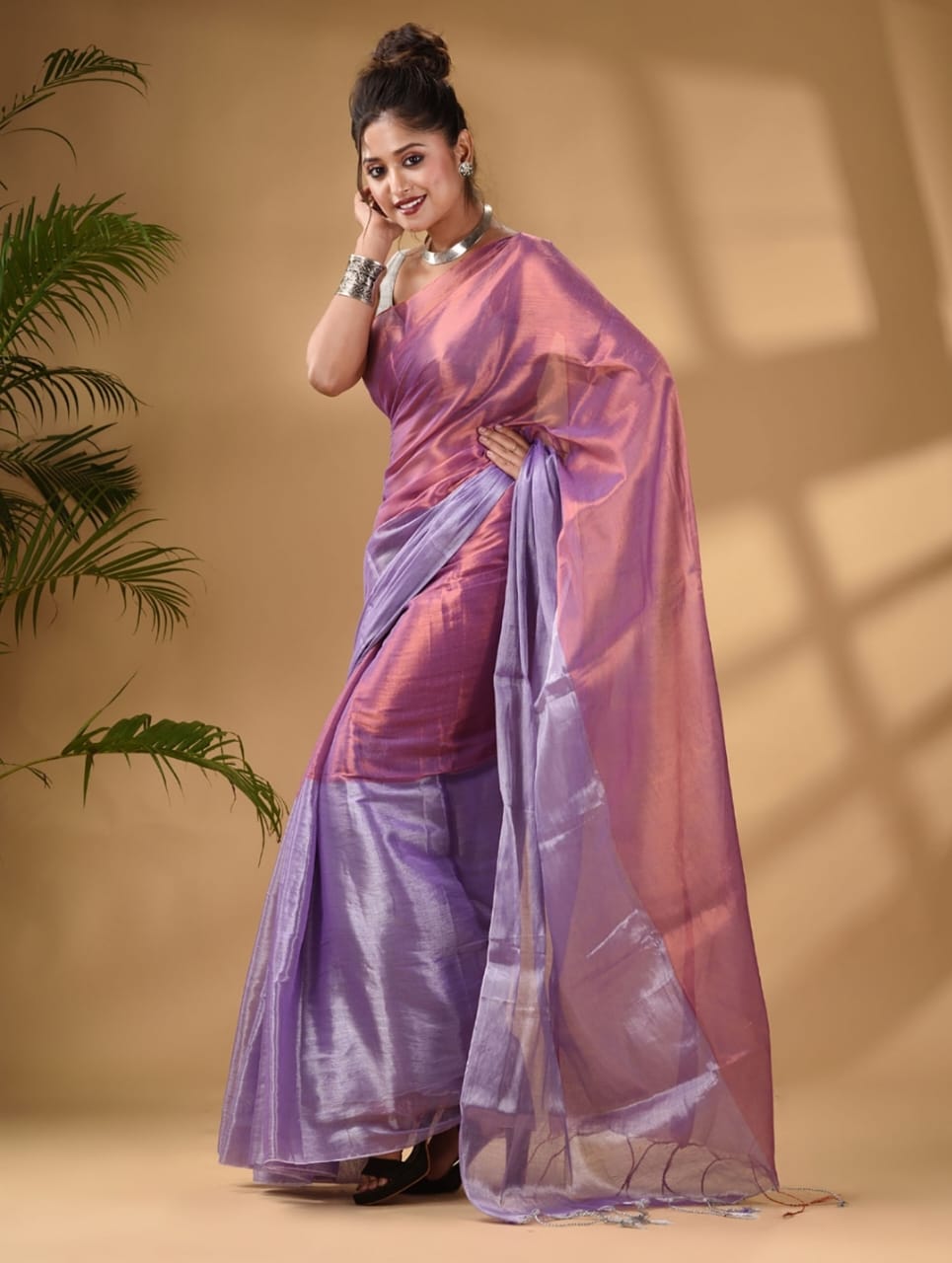 Metallic Tissue Khadi (Saree)