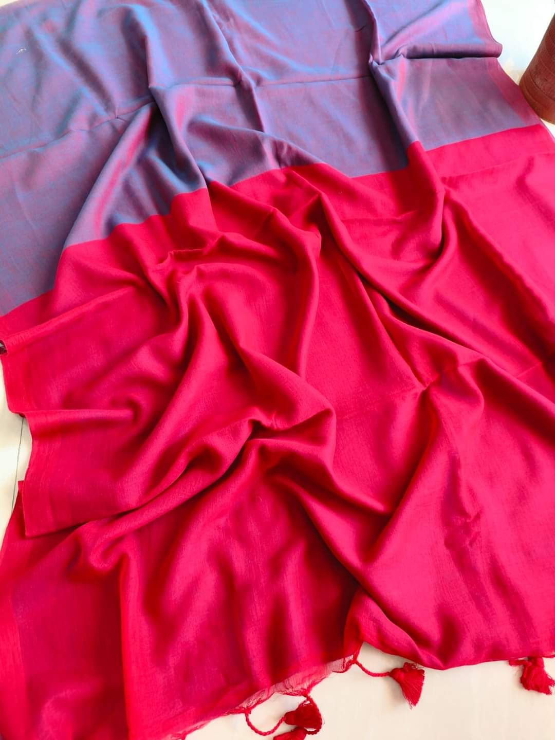 Dual Colour Cotton (Saree)