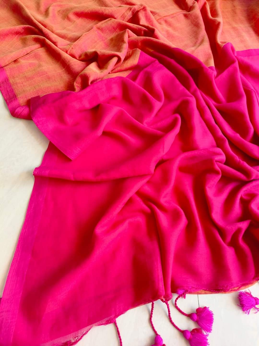 Dual Colour Cotton (Saree)