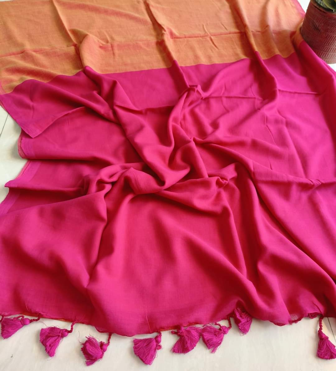 Dual Colour Cotton (Saree)