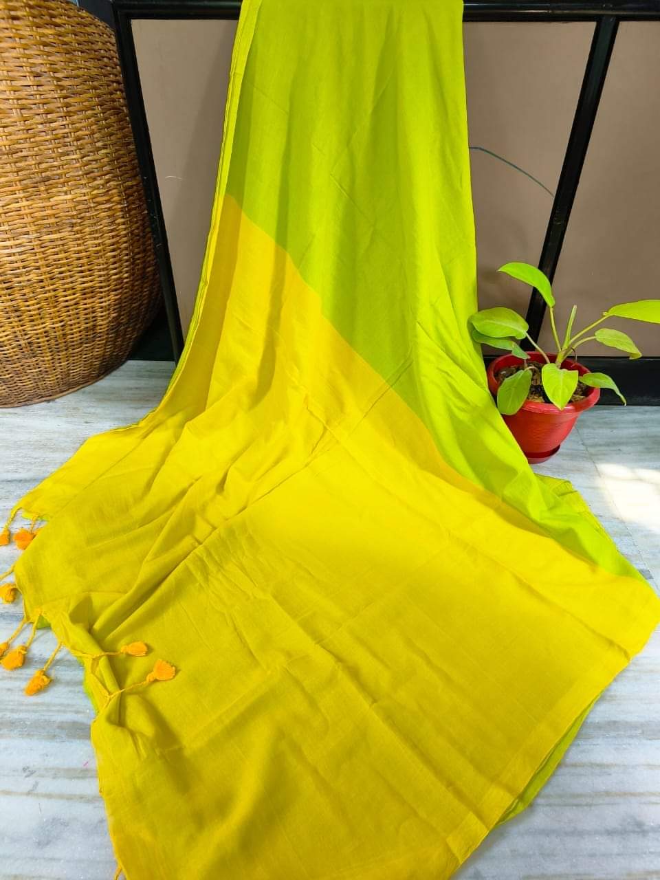 Dual Colour Cotton (Saree)