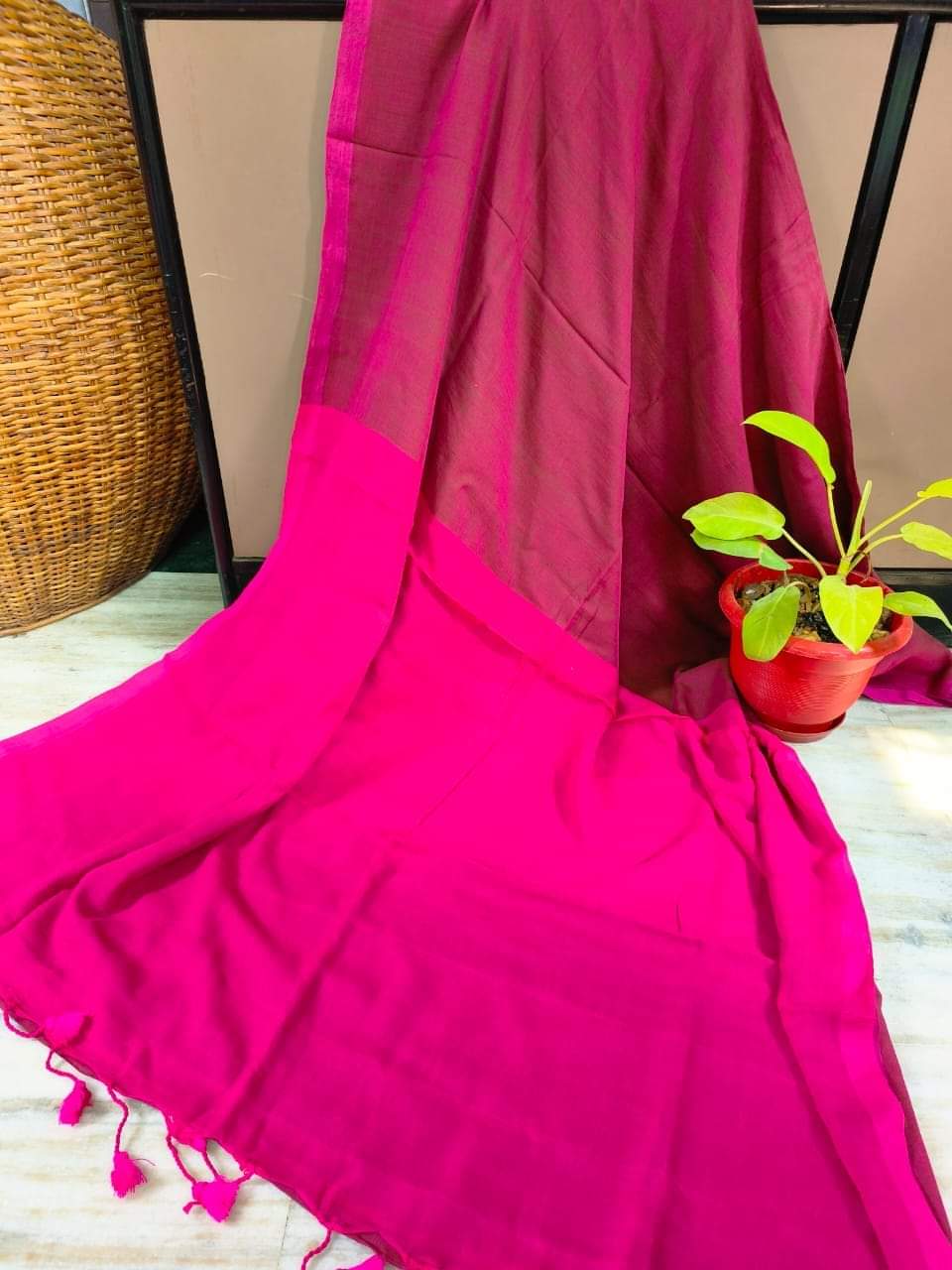 Dual Colour Cotton (Saree)