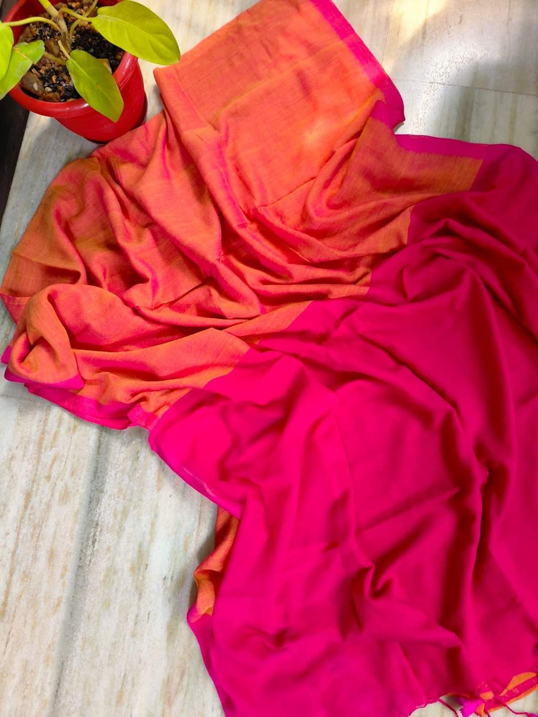 Dual Colour Cotton (Saree)