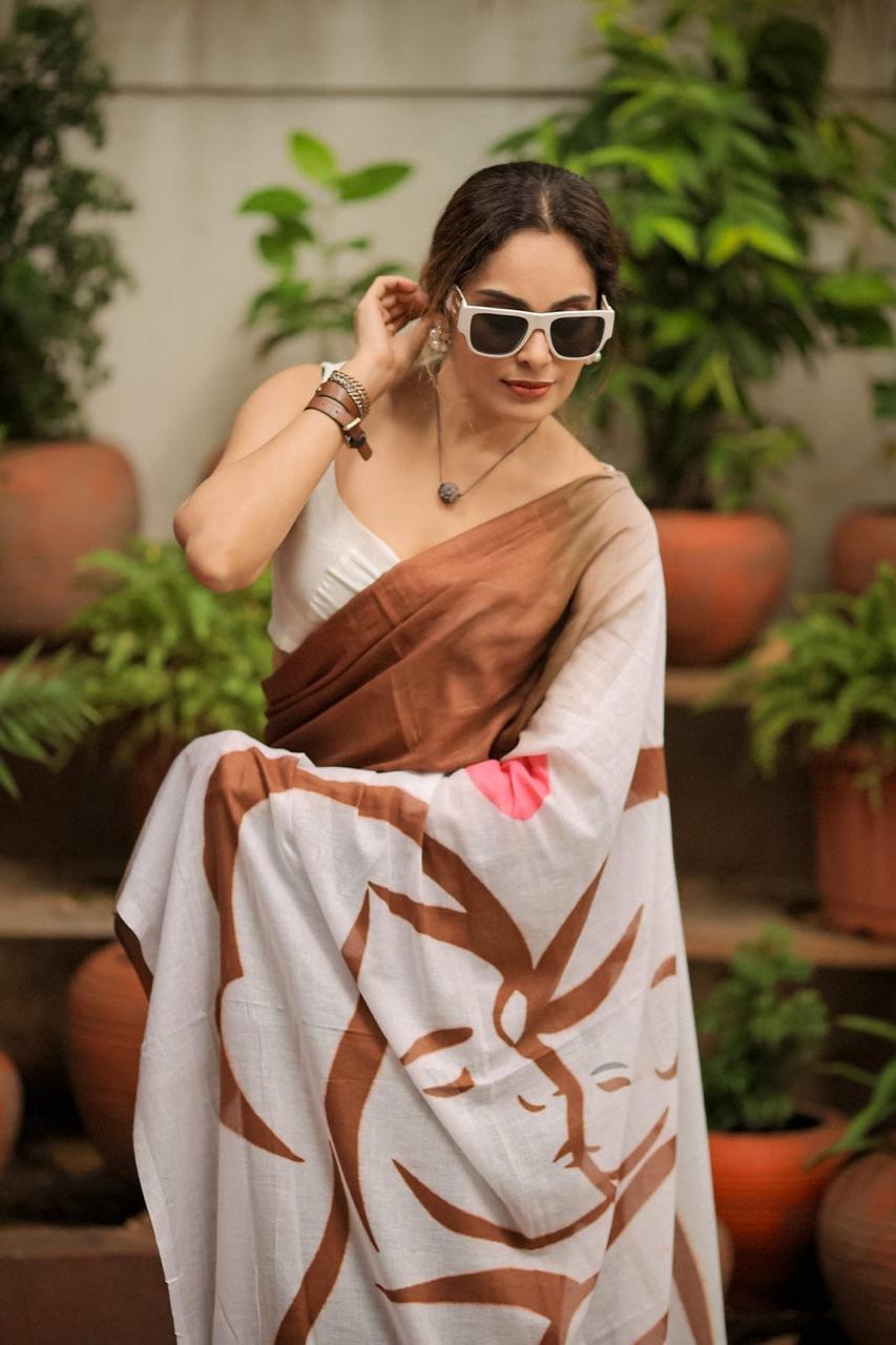 Mom's Love Mulmul (Saree)