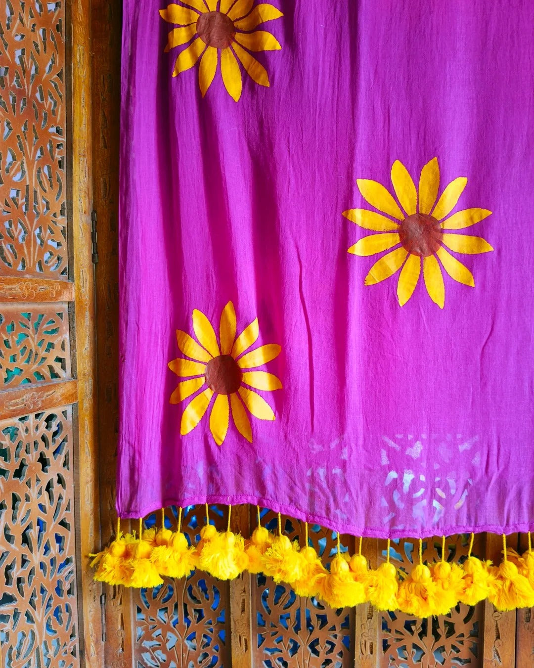 Sunflower Cindrella Tassel Mulmul (Saree)