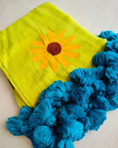 Sunflower Cindrella Tassel Mulmul (Saree)