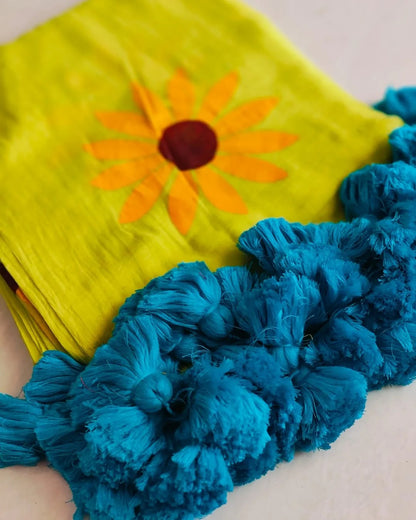 Sunflower Cindrella Tassel Mulmul (Saree)
