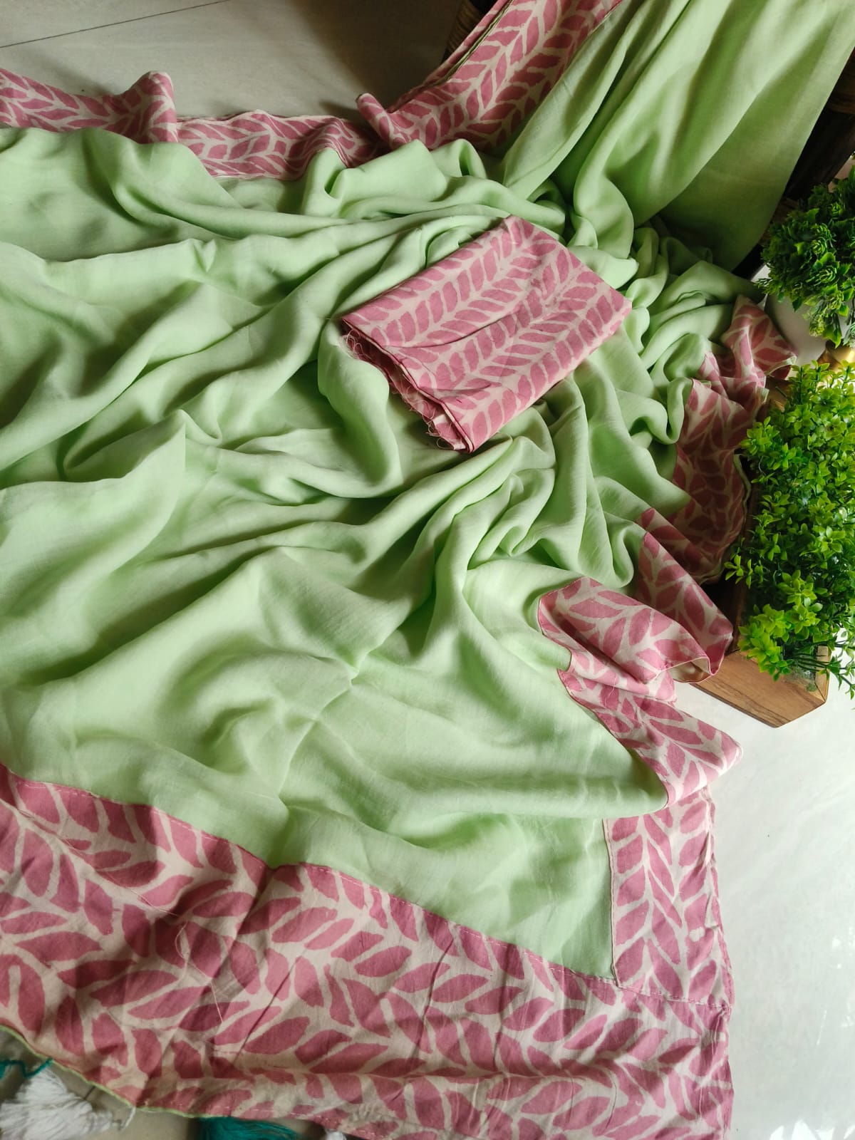 Handwoven Bagru Mulmul (Saree)