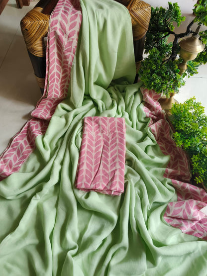 Handwoven Bagru Mulmul (Saree)