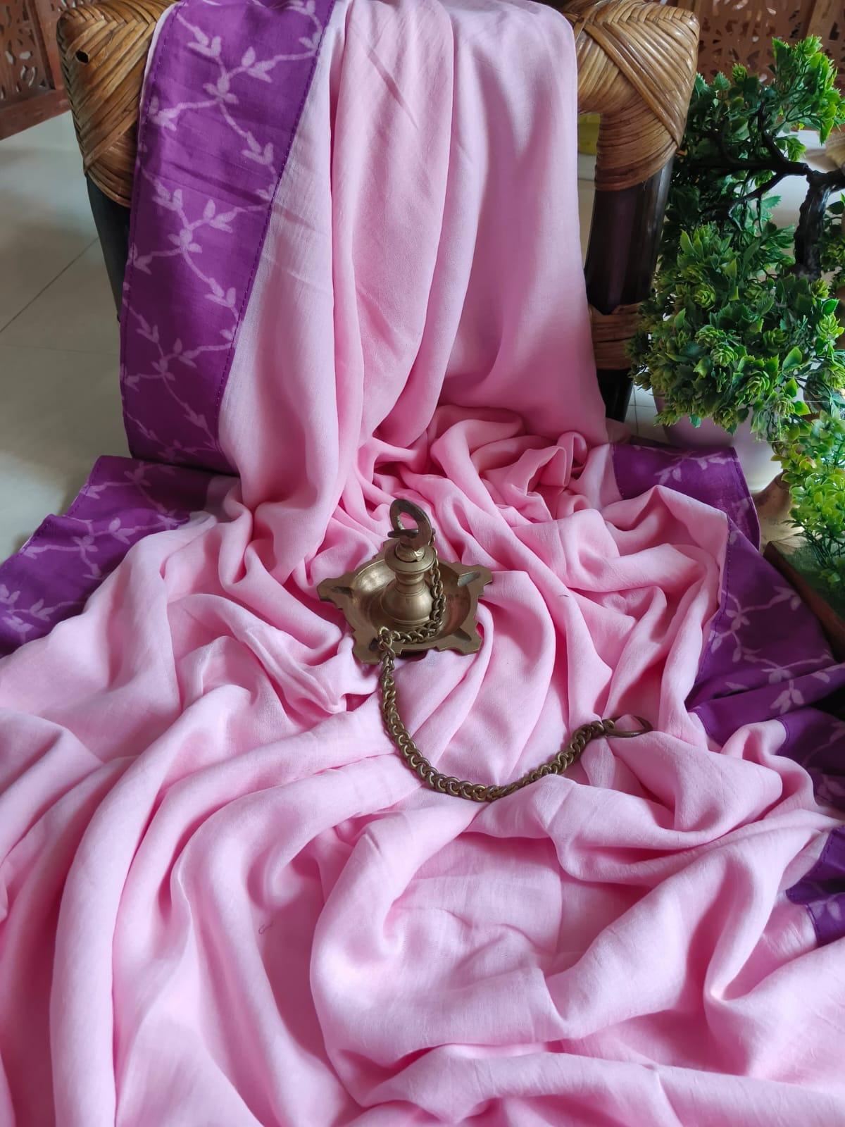 Handwoven Bagru Mulmul (Saree)