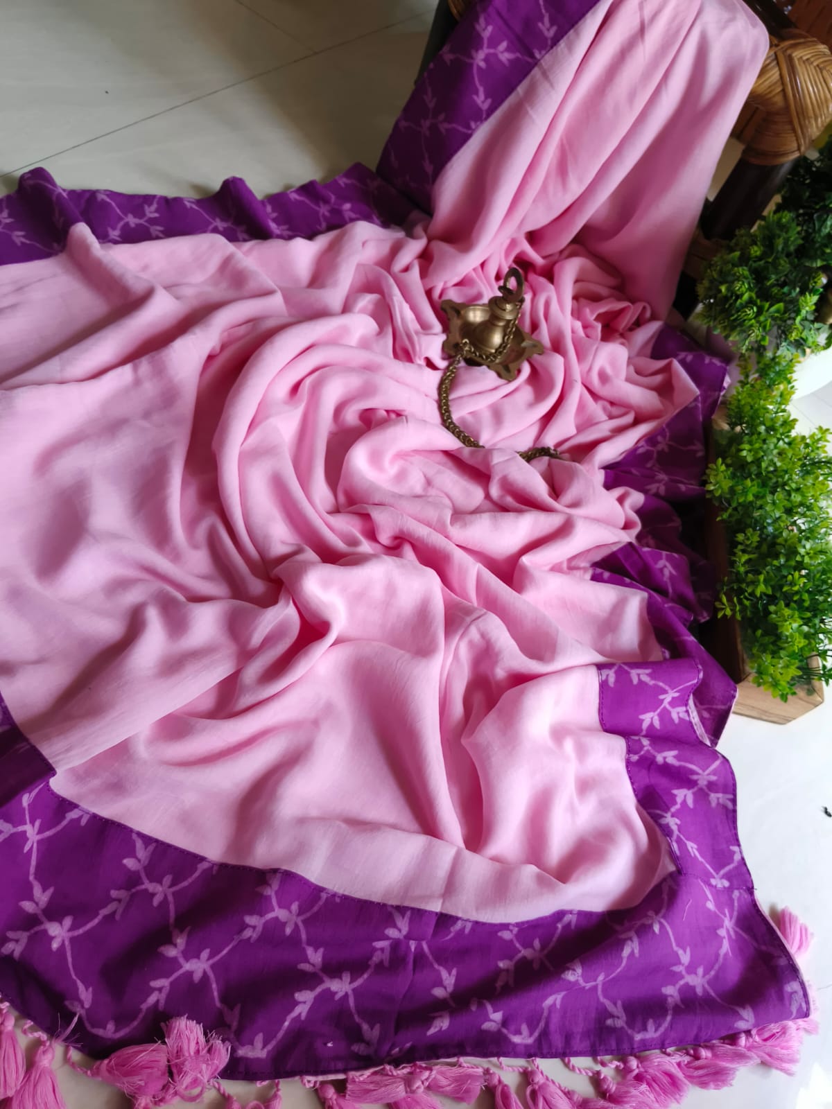Handwoven Bagru Mulmul (Saree)