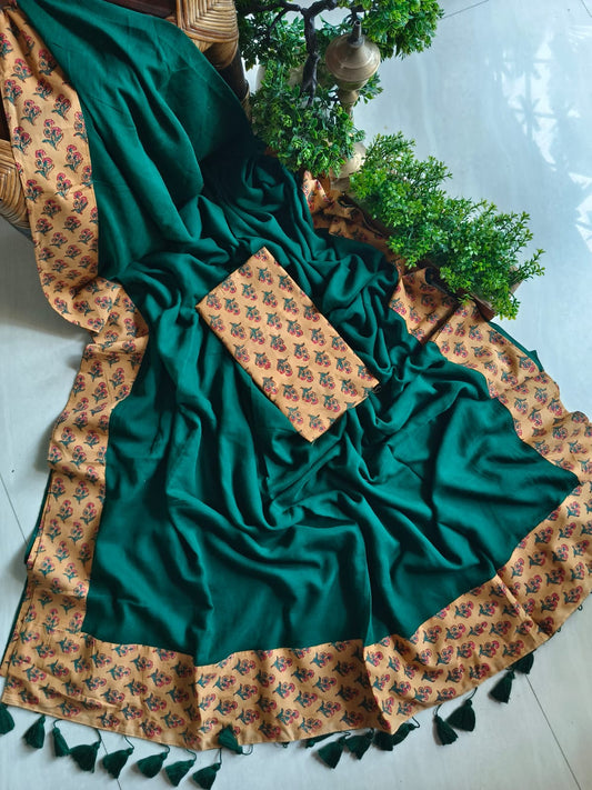 Handwoven Bagru Mulmul (Saree)