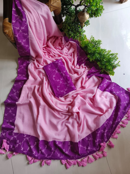 Handwoven Bagru Mulmul (Saree)