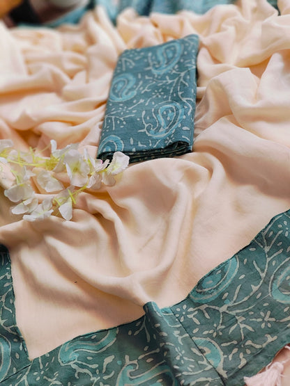 Handwoven Bagru Mulmul (Saree)