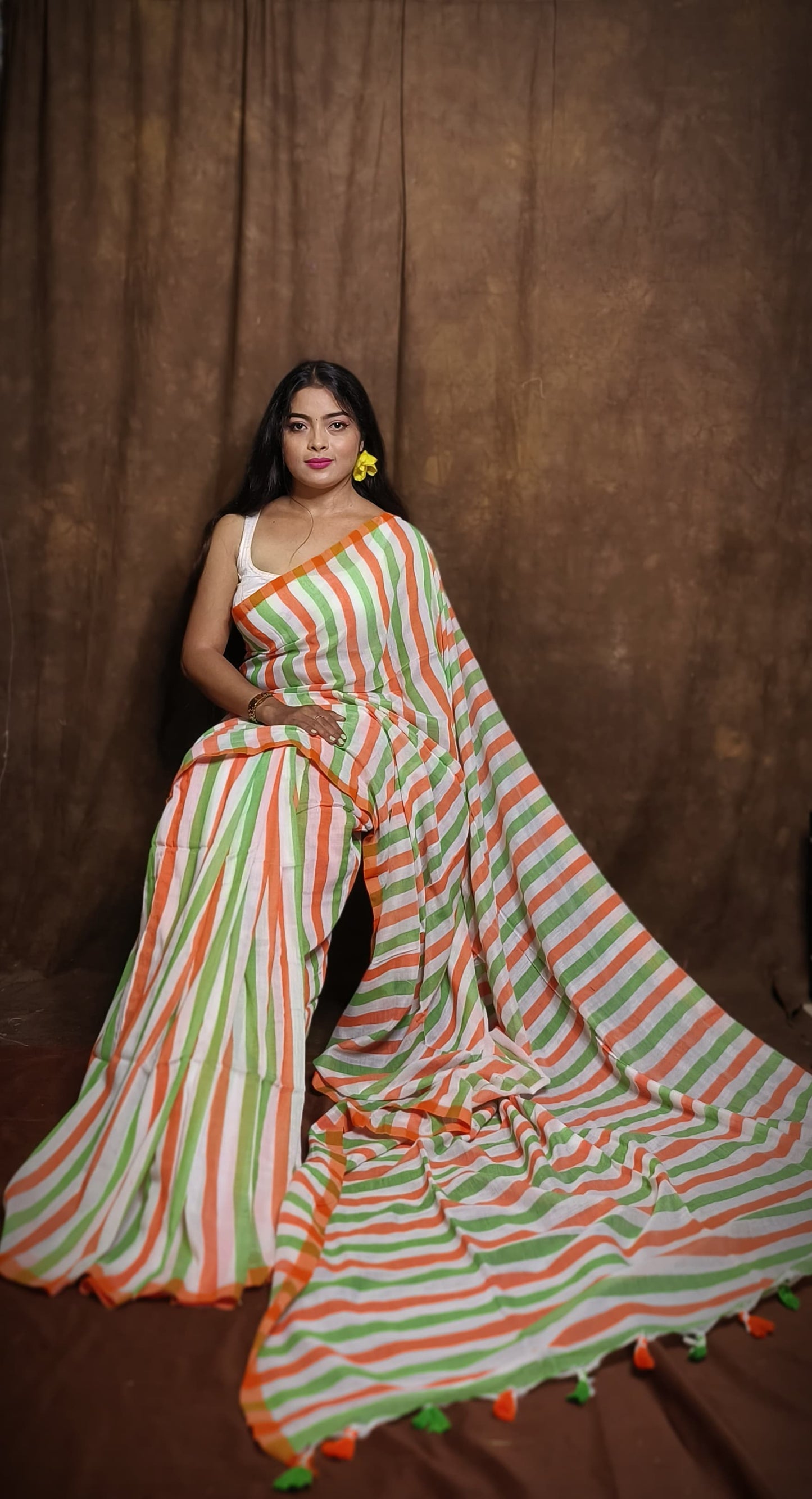 Tri Colors of India Khadi (Saree)