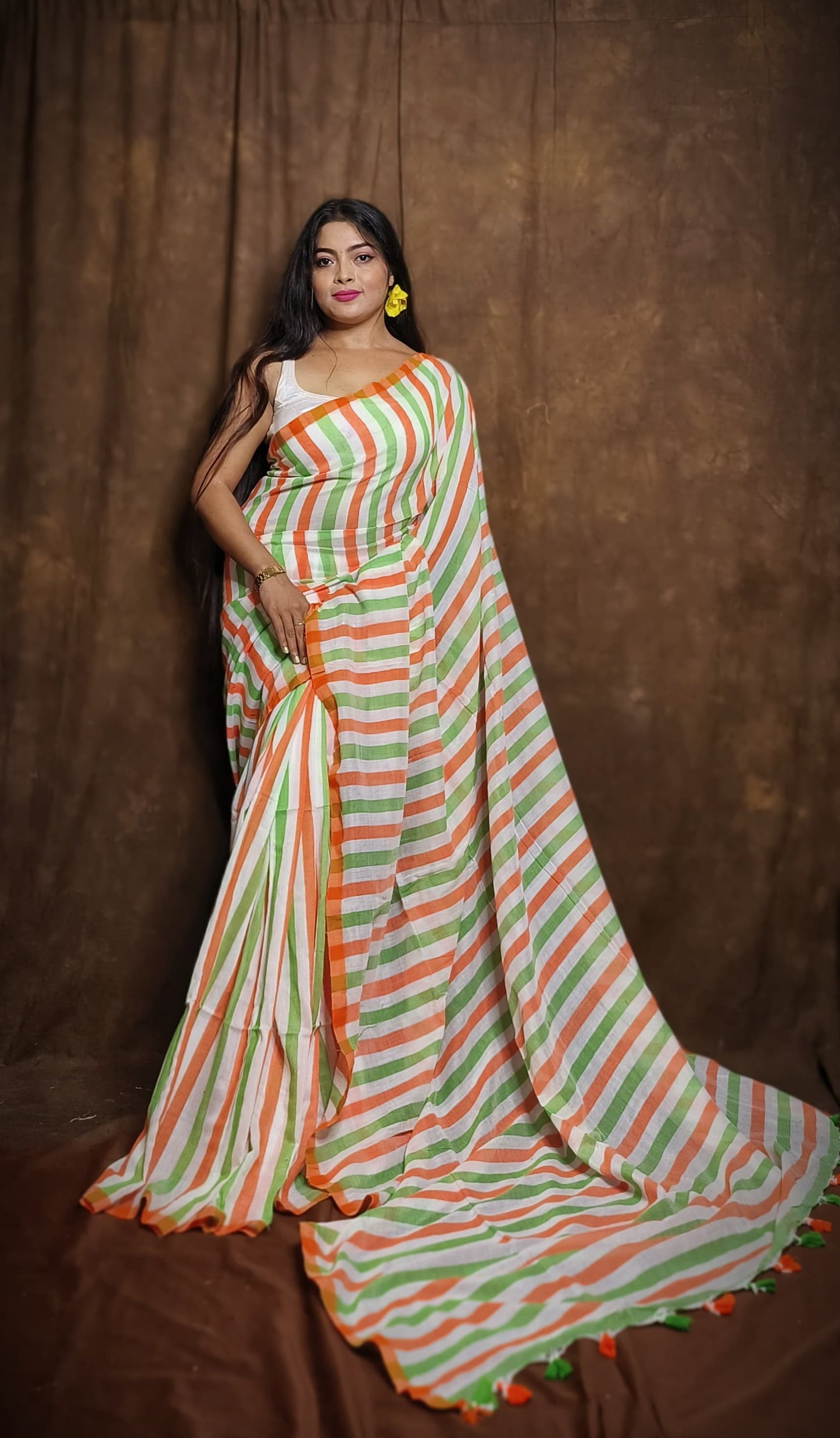Tri Colors of India Khadi (Saree)