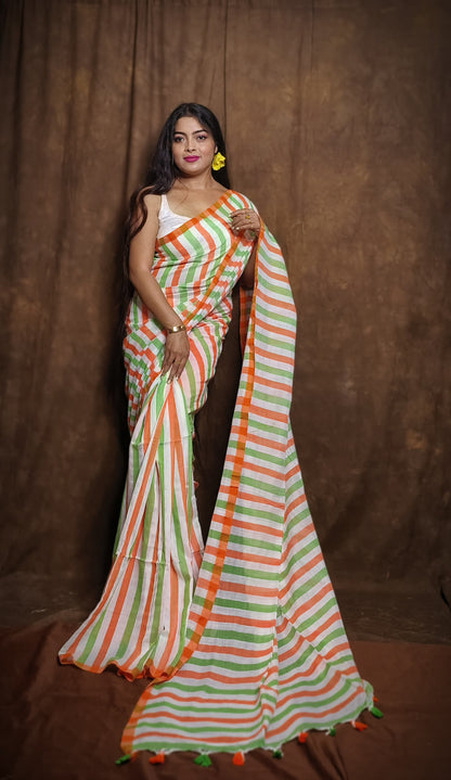 Tri Colors of India Khadi (Saree)