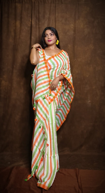 Tri Colors of India Khadi (Saree)