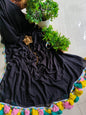 Designer Lace Cindrella Tassel Mulmul (Saree)