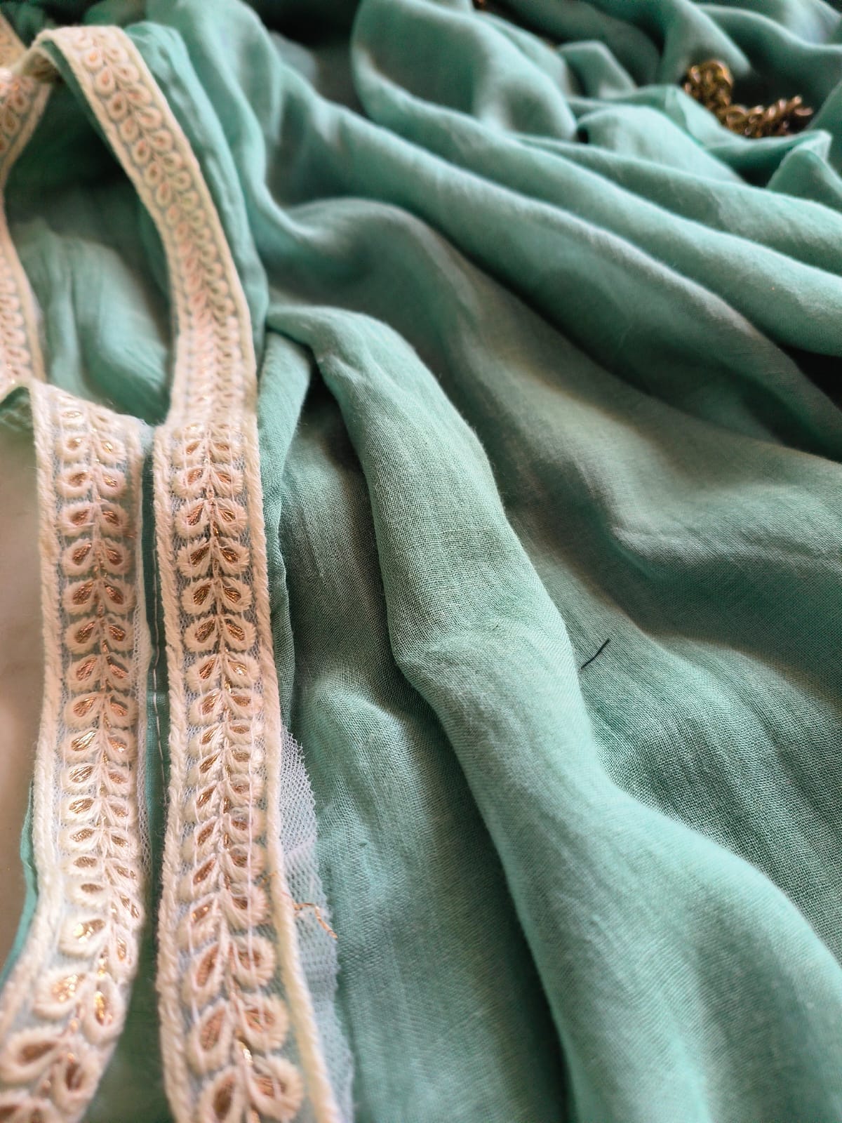 Designer Lace Mul Cotton (Saree)