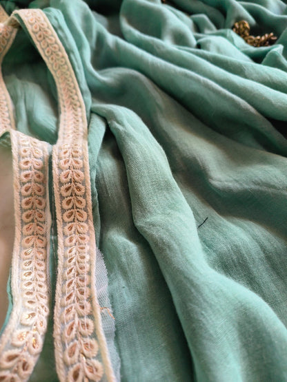 Designer Lace Mul Cotton (Saree)