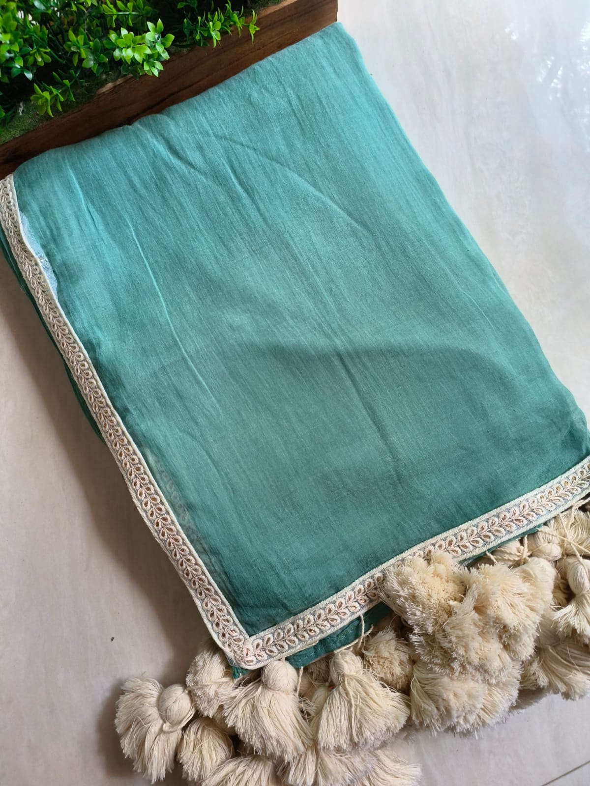 Designer Lace Mul Cotton (Saree)