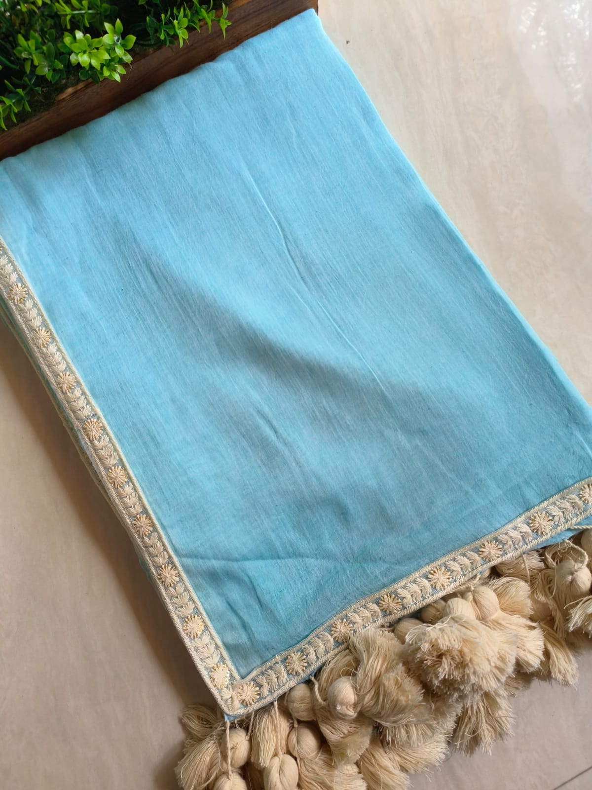 Designer Lace Mul Cotton (Saree)
