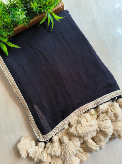 Designer Lace Mul Cotton (Saree)
