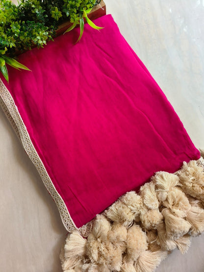 Designer Lace Mul Cotton (Saree)