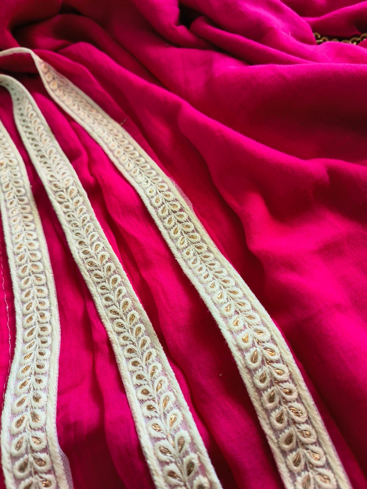 Designer Lace Mul Cotton (Saree)