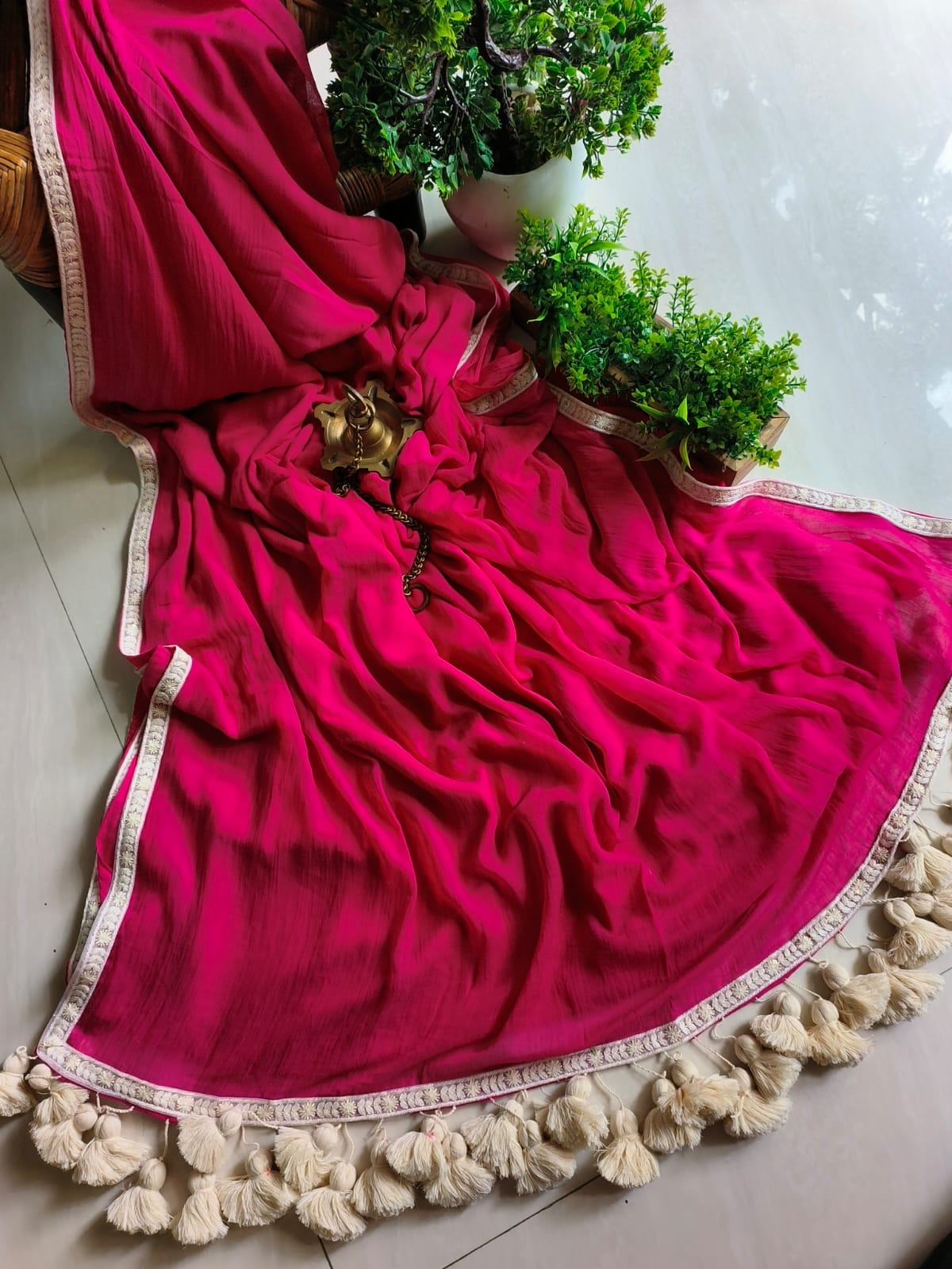 Designer Lace Mul Cotton (Saree)