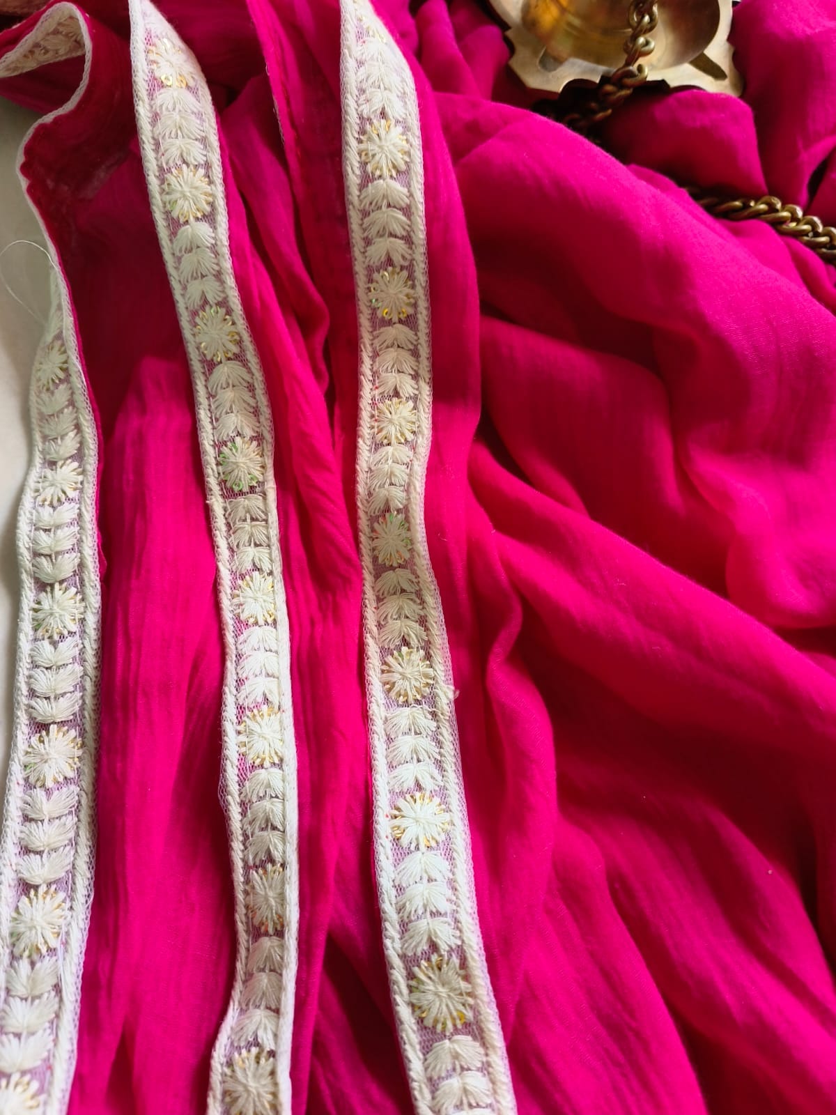 Designer Lace Mul Cotton (Saree)