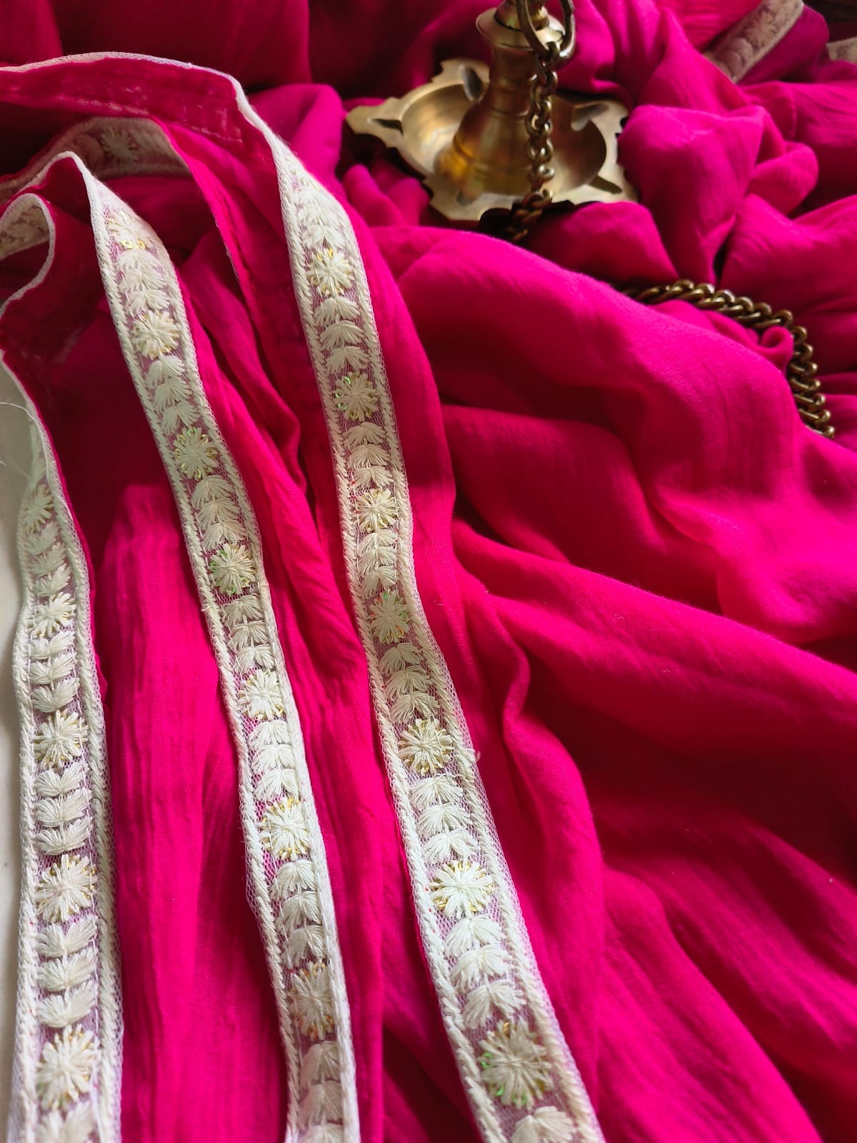 Designer Lace Mul Cotton (Saree)