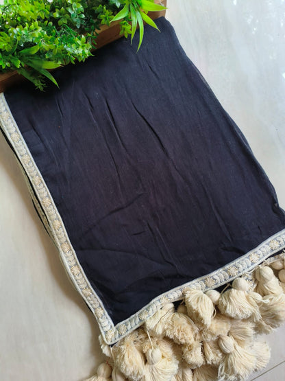 Designer Lace Mul Cotton (Saree)