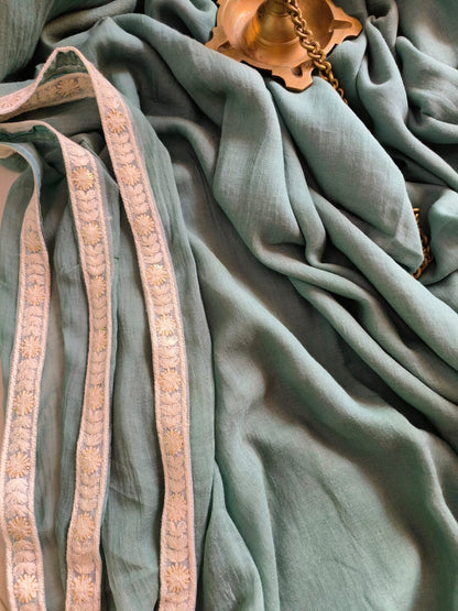 Designer Lace Mul Cotton (Saree)