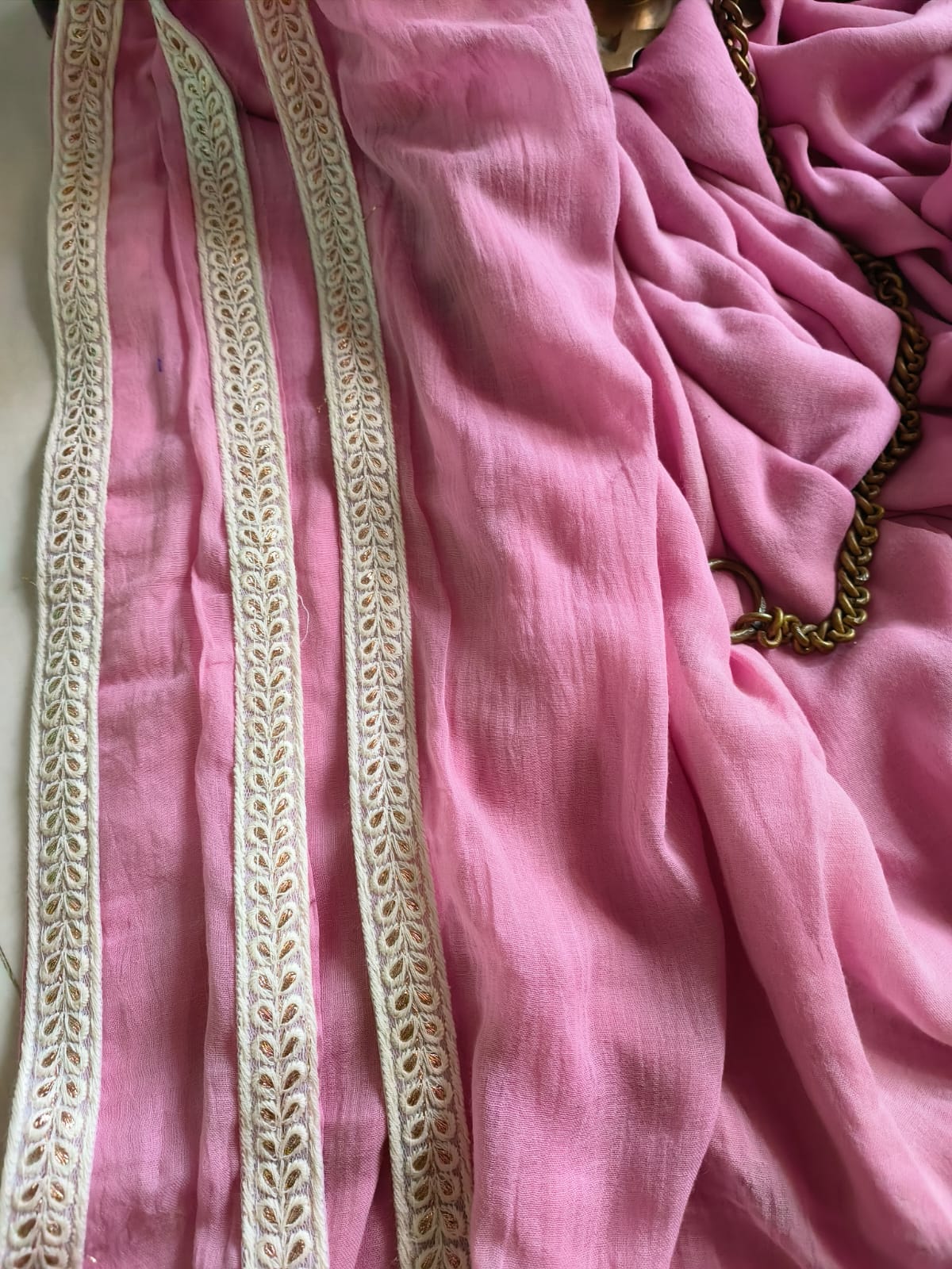 Designer Lace Mul Cotton (Saree)