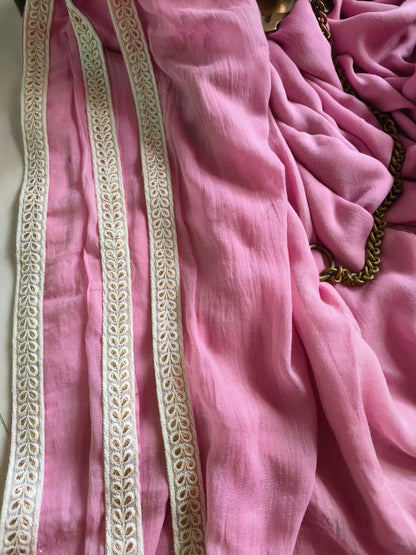 Designer Lace Mul Cotton (Saree)