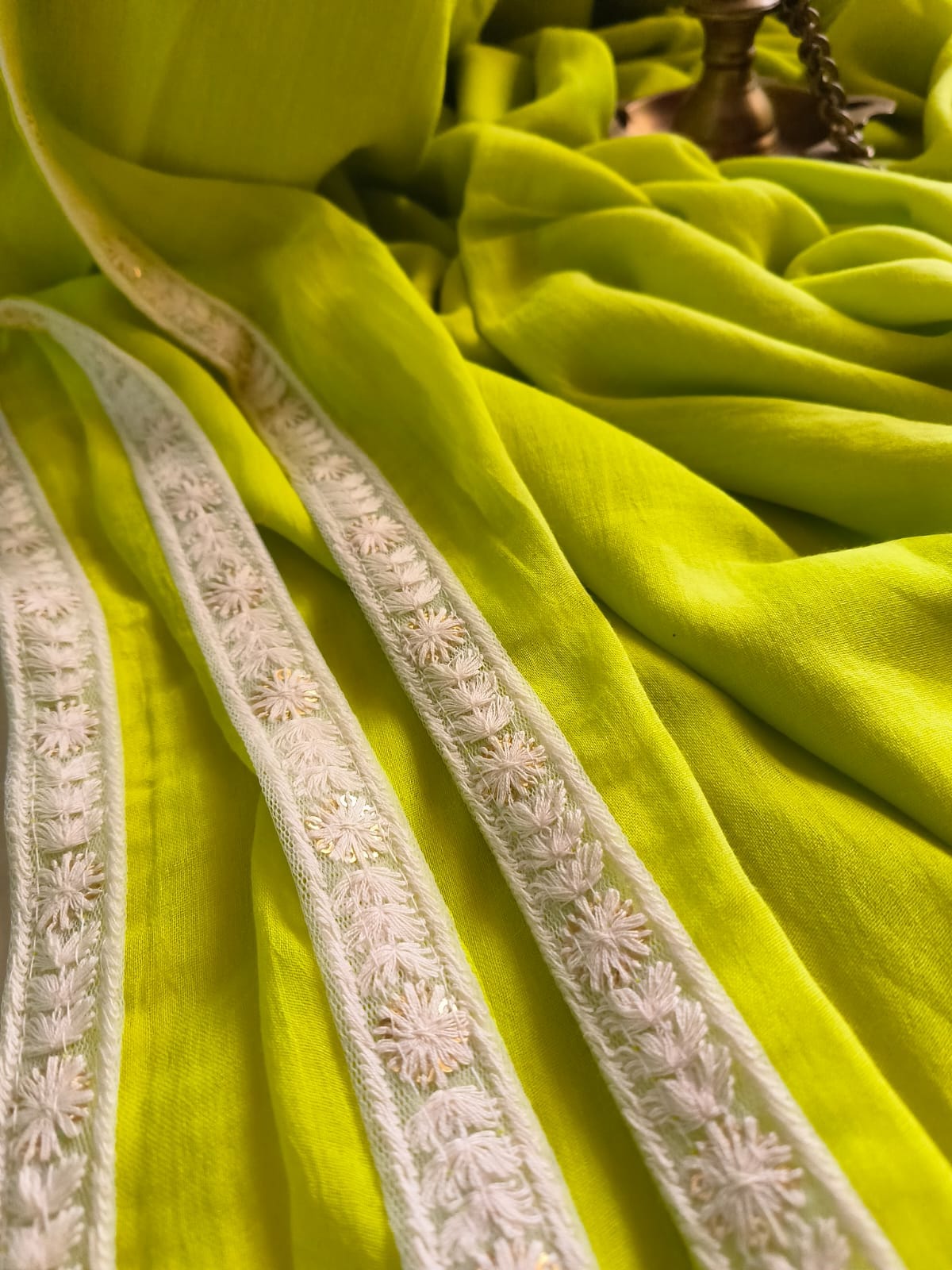Designer Lace Mul Cotton (Saree)