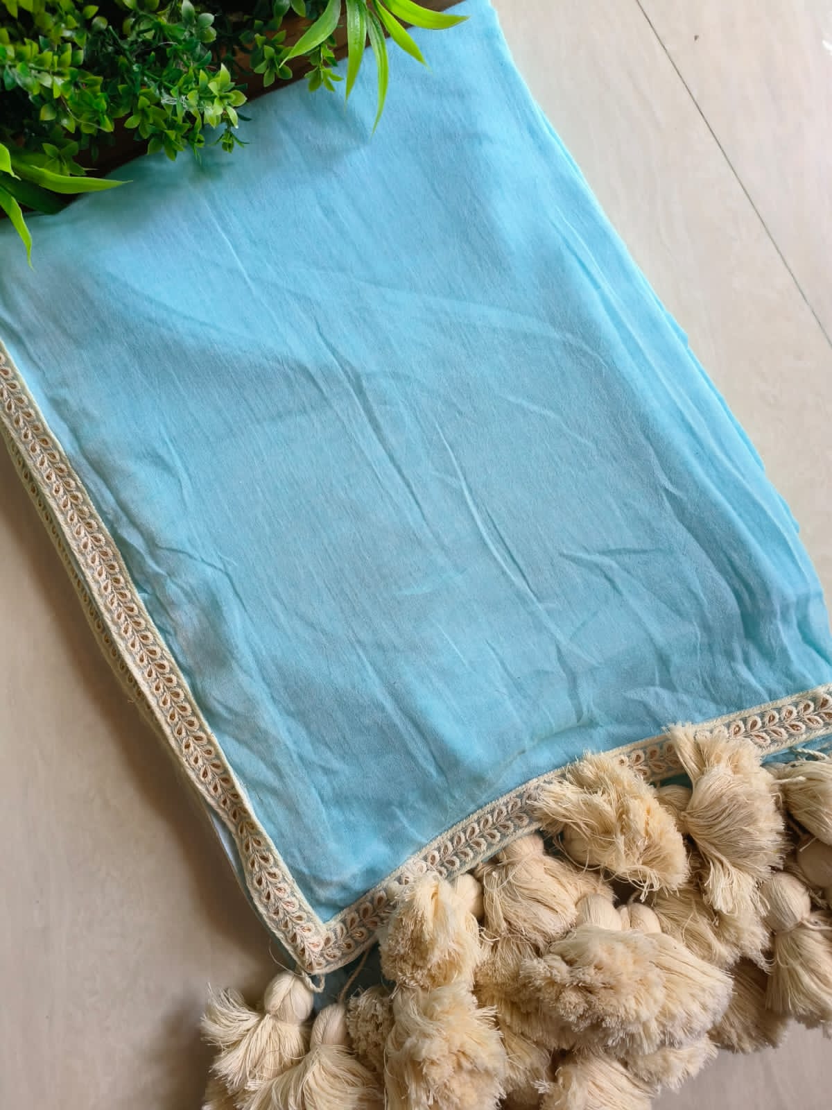 Designer Lace Mul Cotton (Saree)